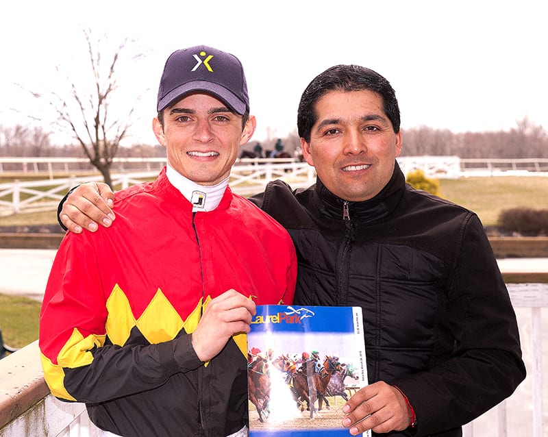 Sheldon Russell and Claudio Gonzalez. Photo by Jim McCue, Maryland Jockey Club. RussellGonzalez
