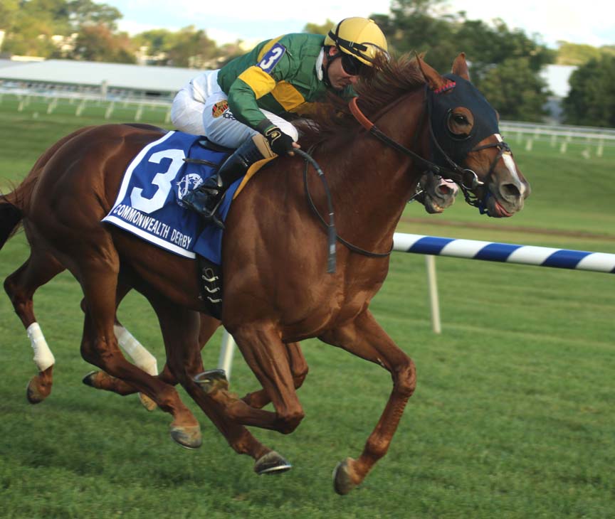 Just Howard powered to victory in the G3 Commonwealth Derby Photo by Laurie Asseo. Just Howard