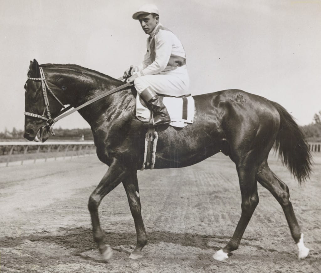 Keeneland Library Morgan Collection – Cavalcade, J Gilbert up, Belmont Park, undated Cavalcade