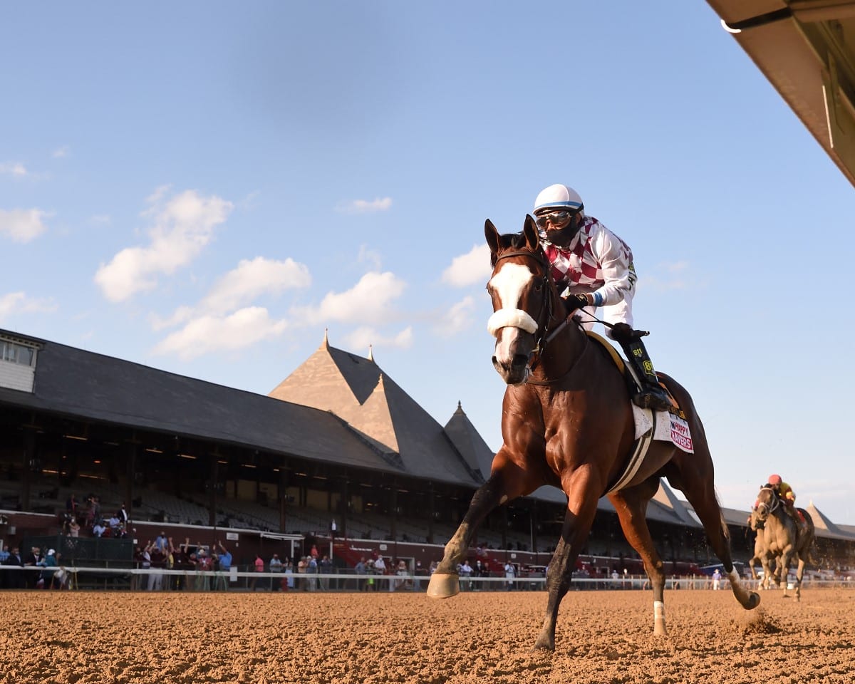 Tiz the Law was much the best in the Travers Stakes at Saratoga. Photo by NYRA. Tiz the Law